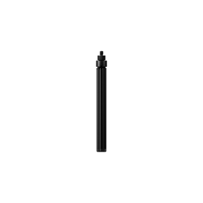 Teenage Engineering Tripod Mini black edition compact microphone stand shown completely folded into a sleek travel friendly stick configuration