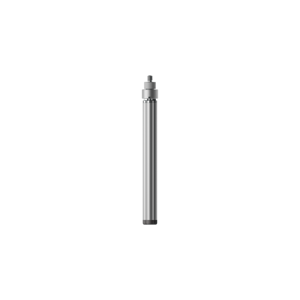 Teenage Engineering Tripod Mini portable microphone stand shown completely folded and collapsed into a sleek ultra compact stick shape