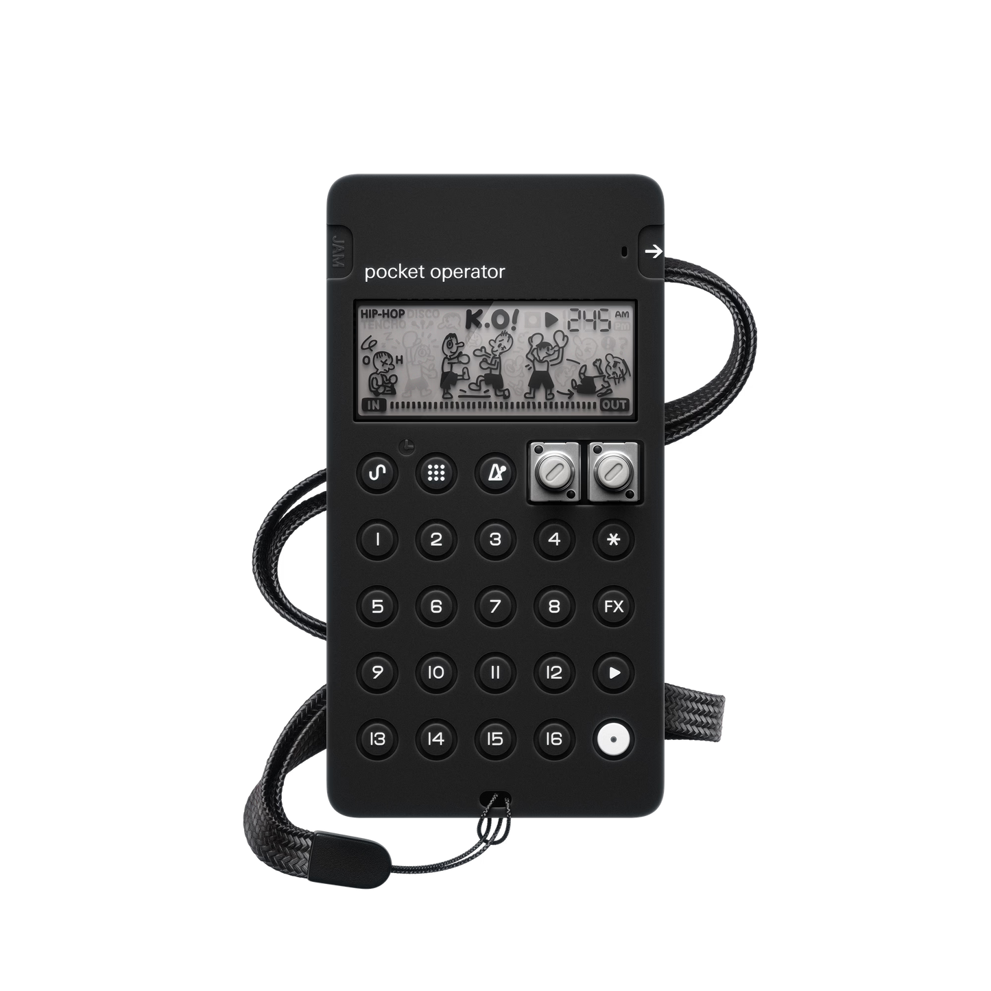Teenage Engineering CA-X silicone case for Pocket Operator in black front view