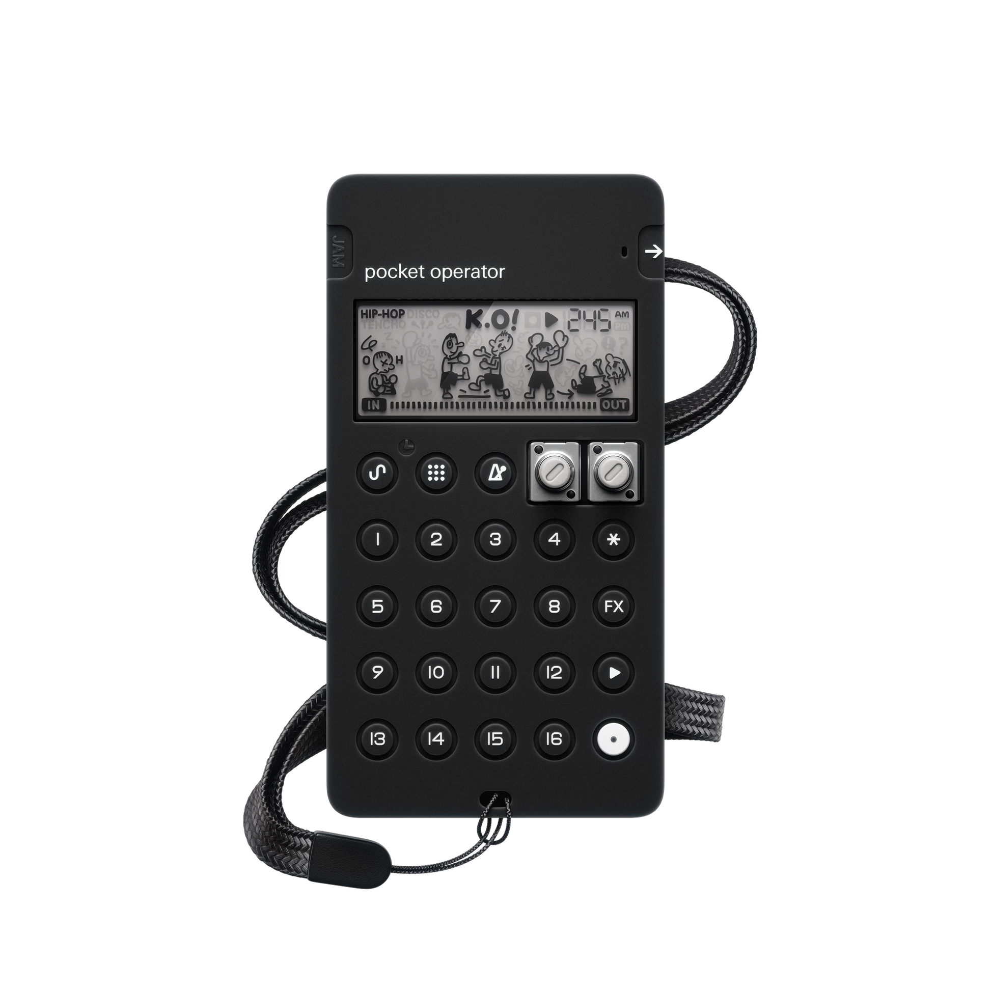 Teenage Engineering CA-X silicone case for Pocket Operator in black front view