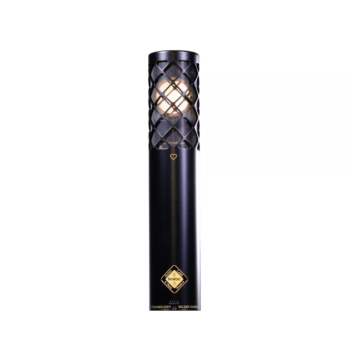 Full studio profile shot of the Nordic Audio Labs NU-24K Kardia cardioid condenser microphone at Arda Suppliers