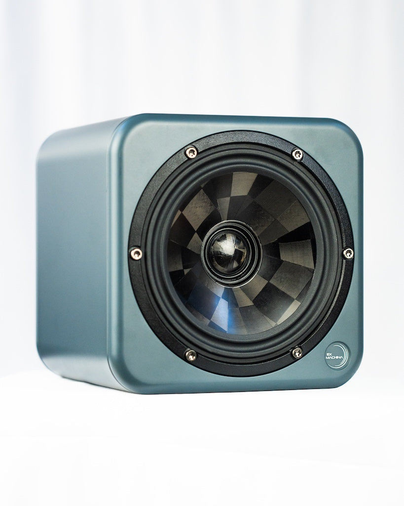 Ex Machina Selene coaxial studio monitor angled front view