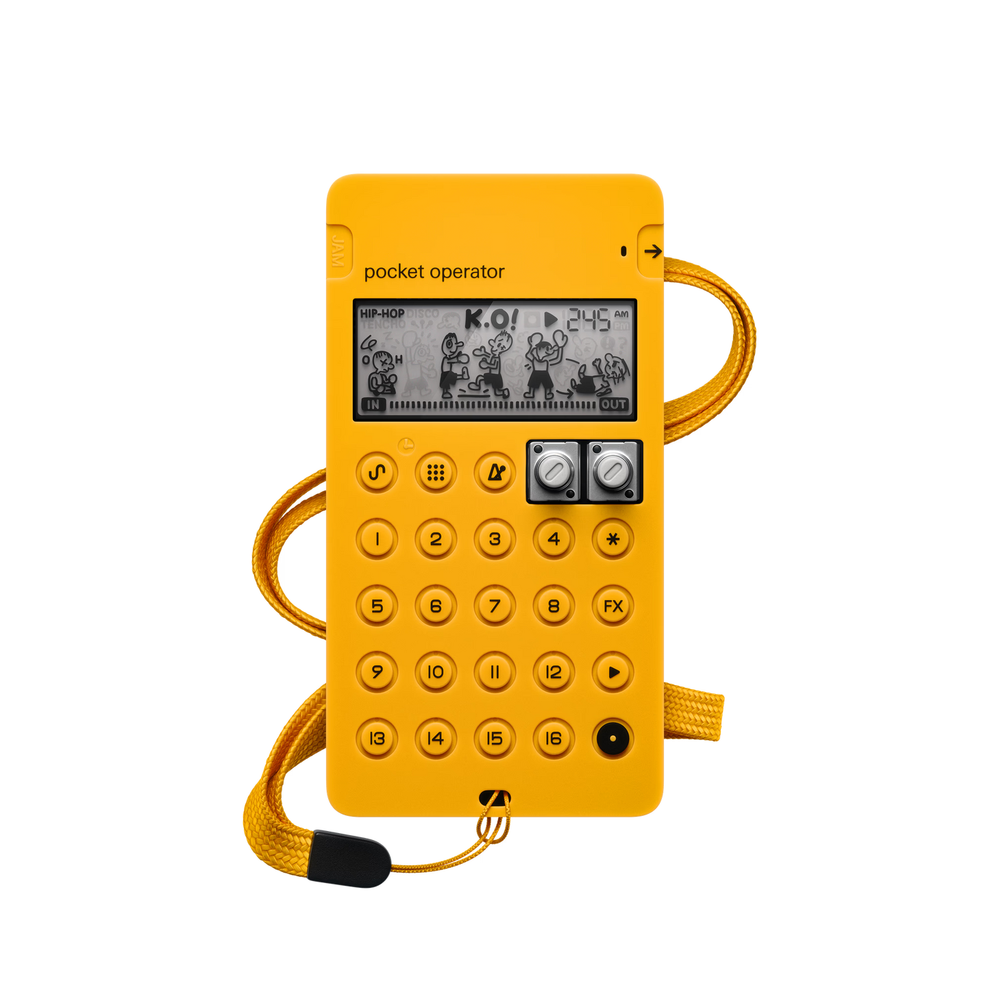 Teenage Engineering CA-X silicone case for Pocket Operator in yellow front view