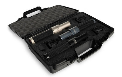 AEA NUVO Flight ribbon microphone set in open protective flight case